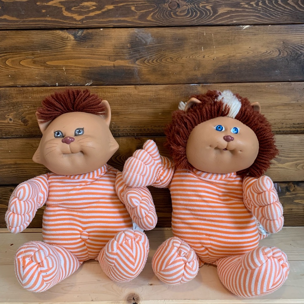 Vintage Set of 1983 Koosas Cat Cabbage Patch Dolls